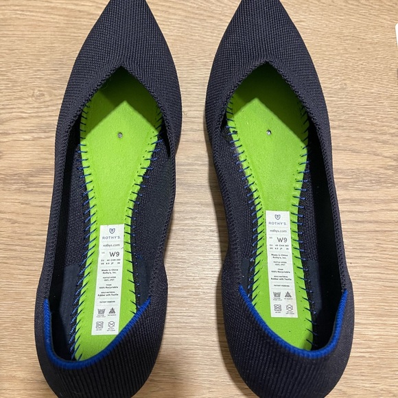 Rothy's Women's size 9 Navy Blue Flats slip on flats comfortable the point II - Picture 10 of 12